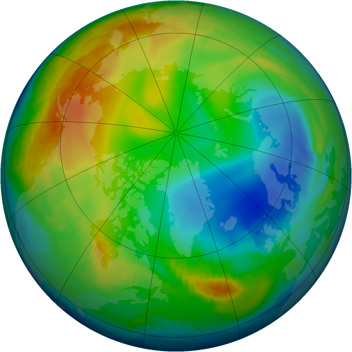 Arctic ozone map for 17 December 1997